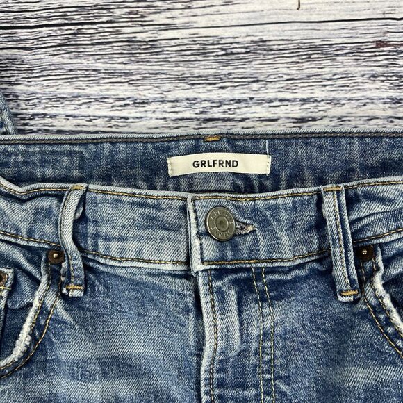 Grlfrnd Kendall Distressed High Rise Amelia Blue Jeans, Women’s Size 30 - Picture 4 of 10